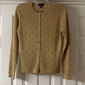 Ann Taylor Shimmering Gold Cardigan. Sz M. Great condition!